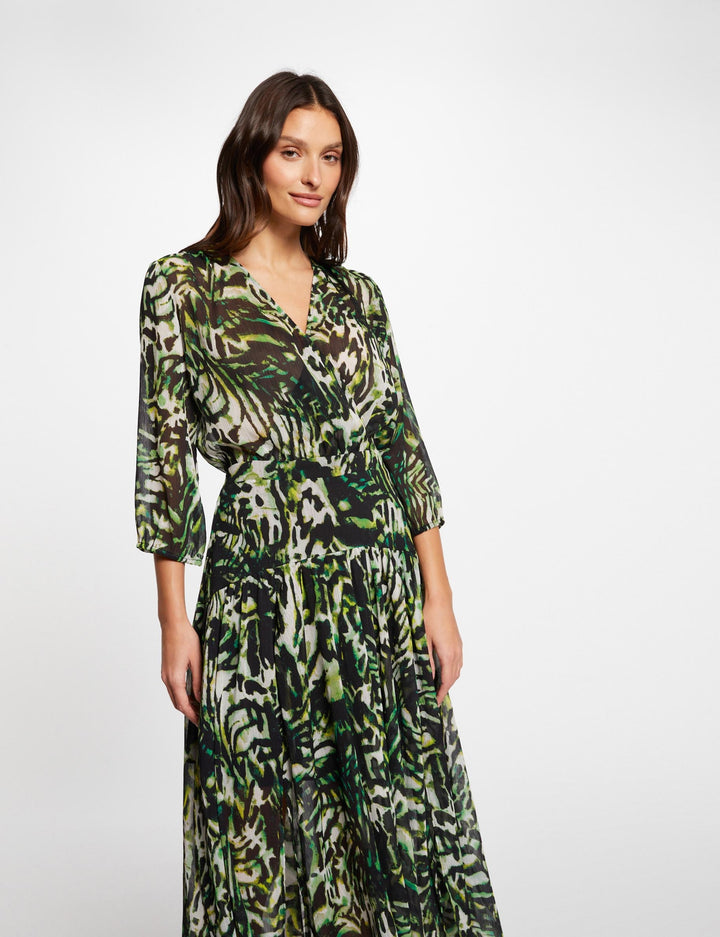 Robe longue fluide imprimée