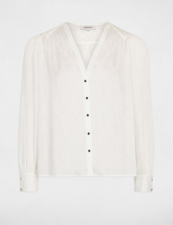 Chemise manches longues col en V