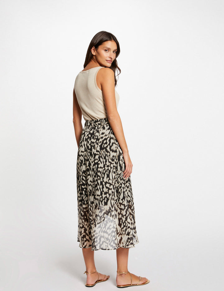 Jupe midi imprimé animalier