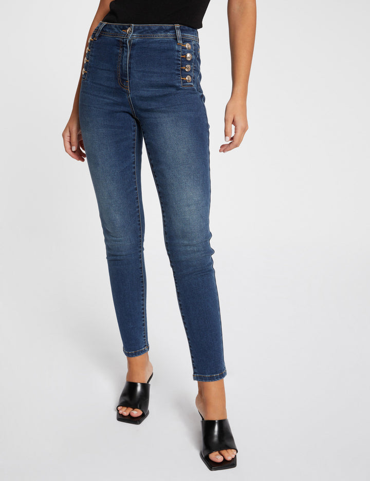 Jeans slim avec boutons