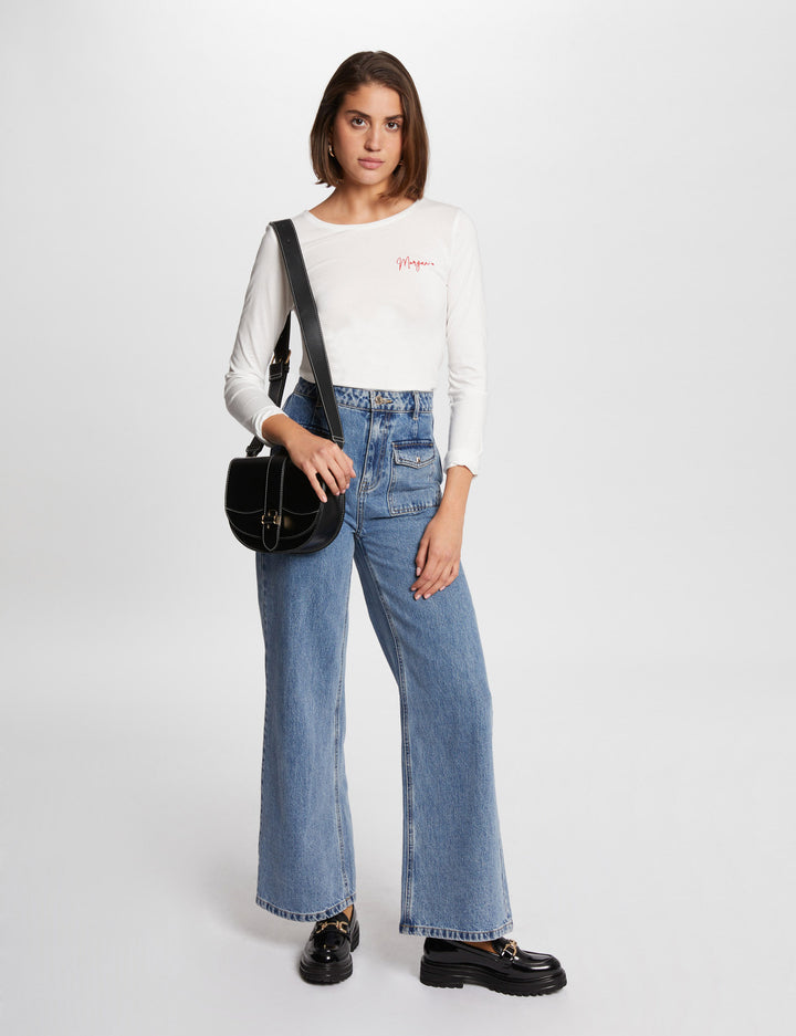 T-shirt manches 3/4 brodé