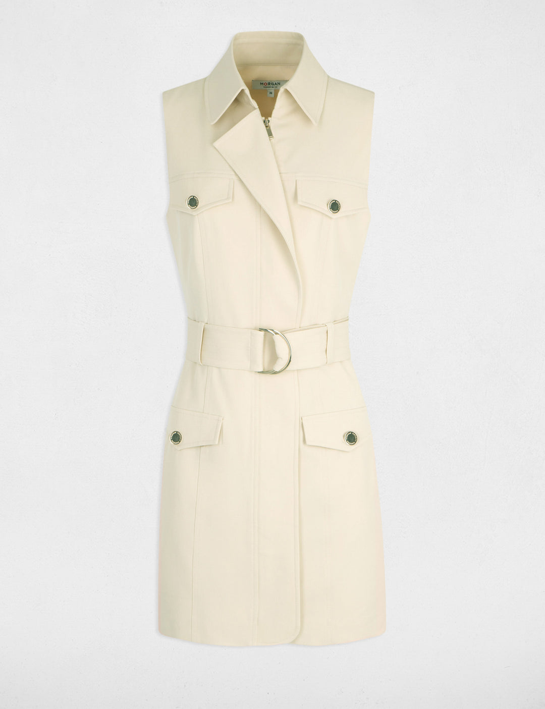 Robe cintrée zippée ceinturée