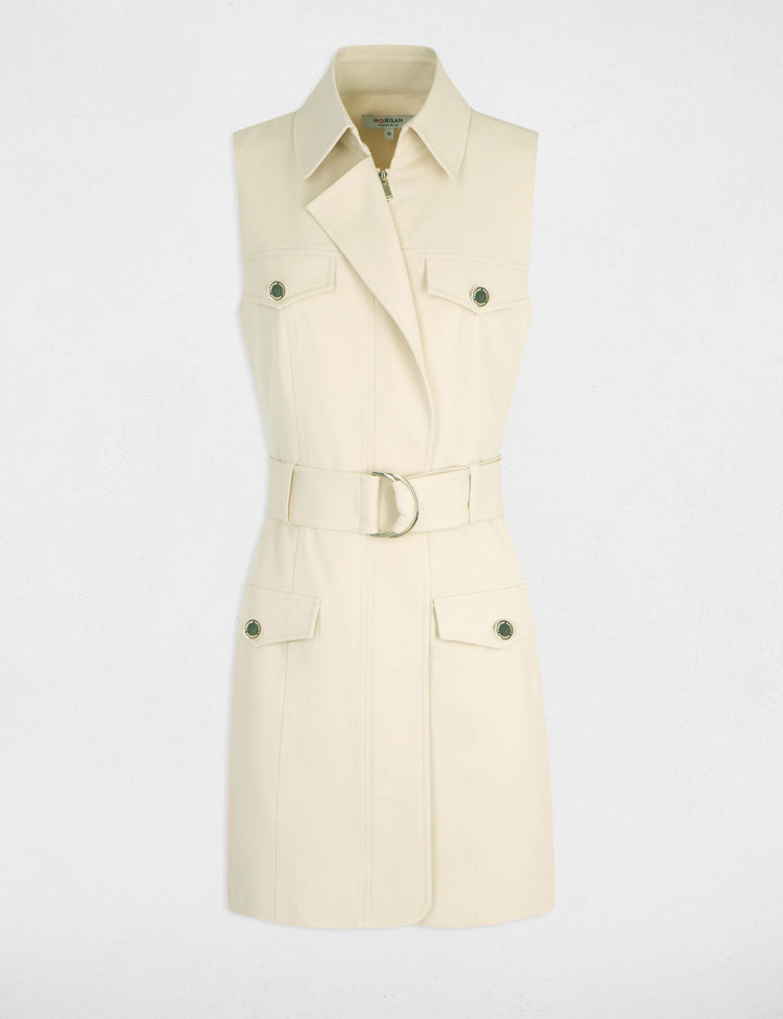 Robe cintrée zippée ceinturée