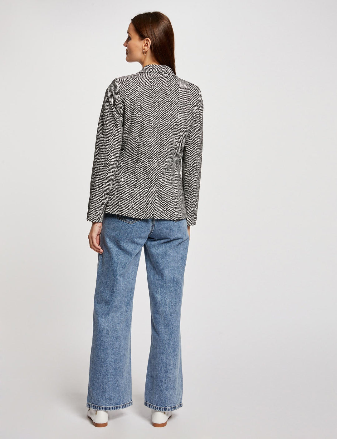 Blazer cintré imprimé chevron