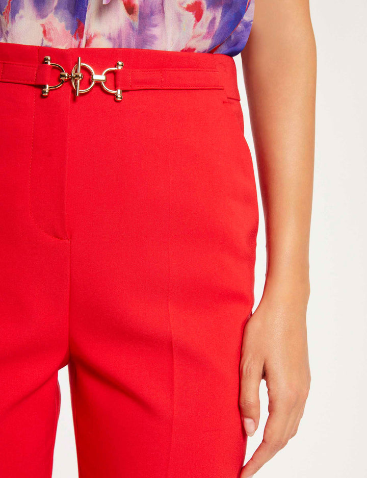 Pantalon city ajusté boucle et pinces