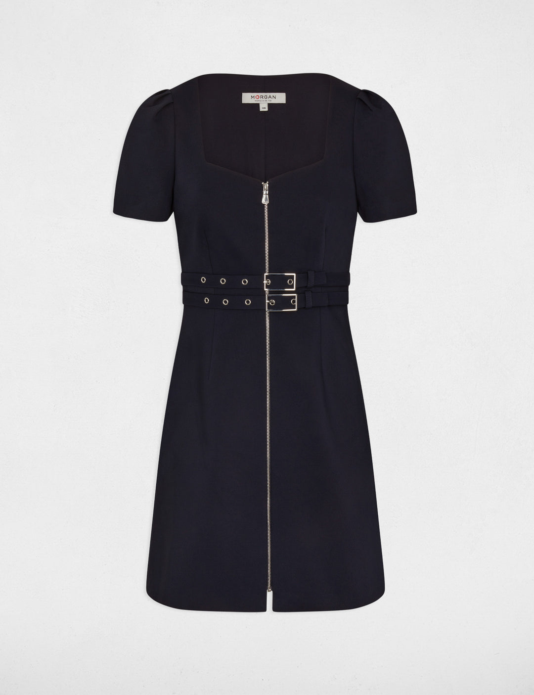 Robe courte ajustée zippée