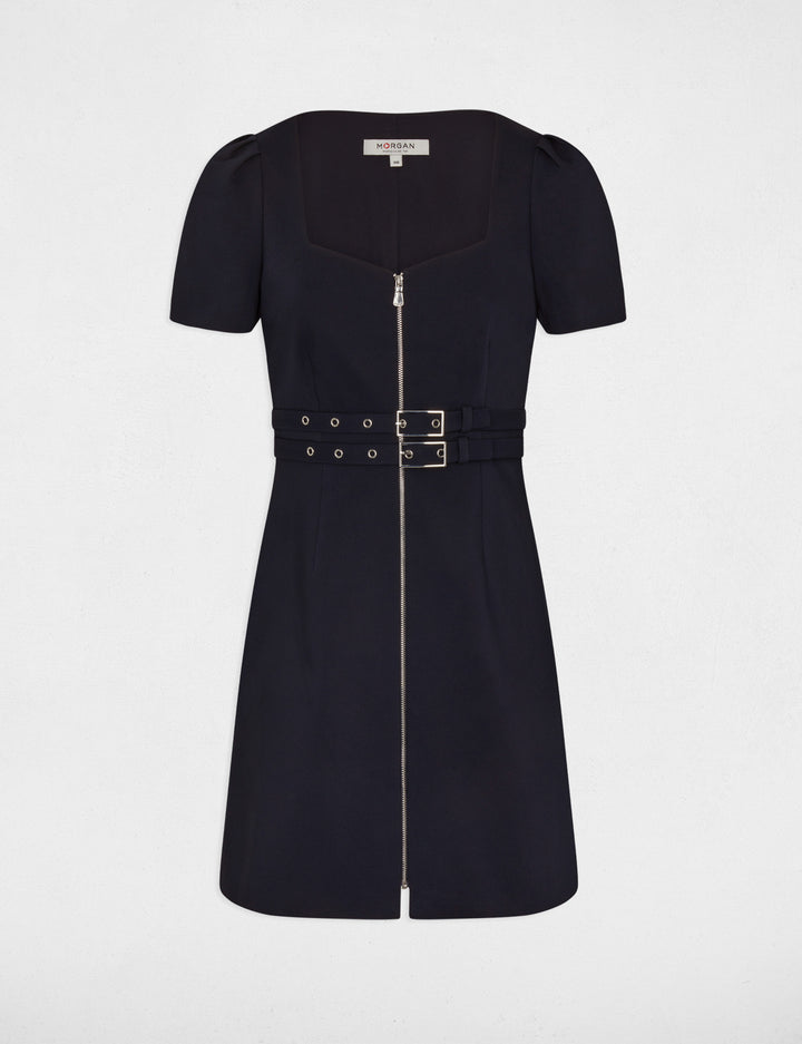 Robe courte ajustée zippée
