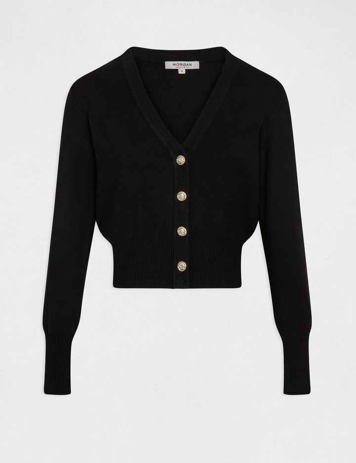 Gilet col en V manches longues