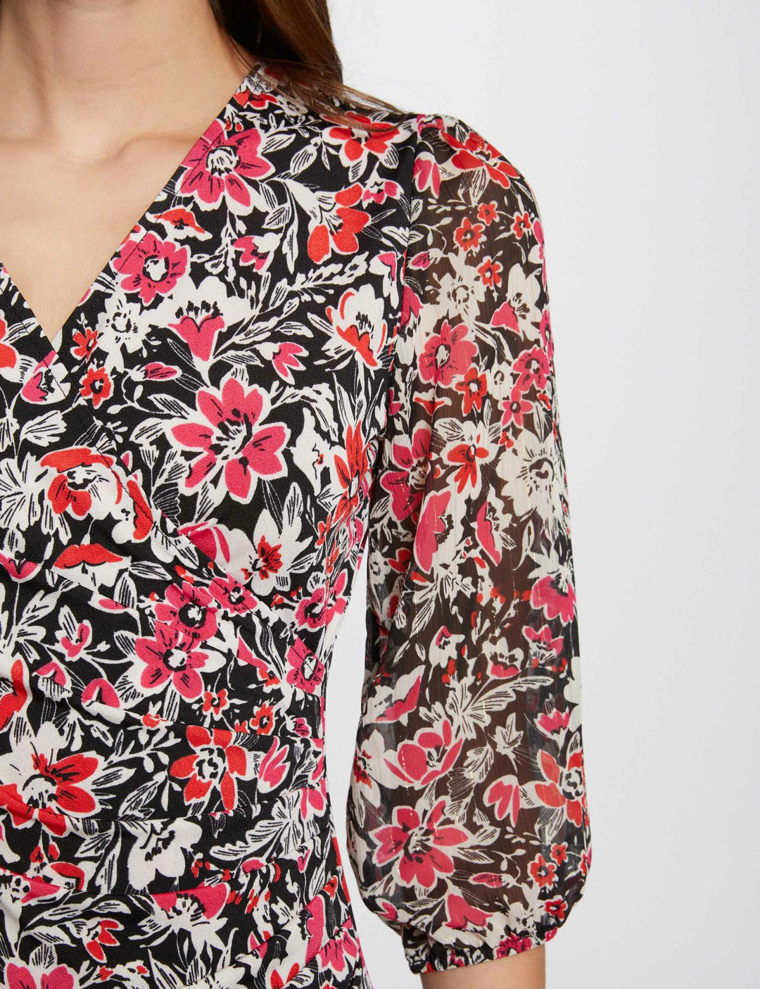 Robe courte drapée imprimée