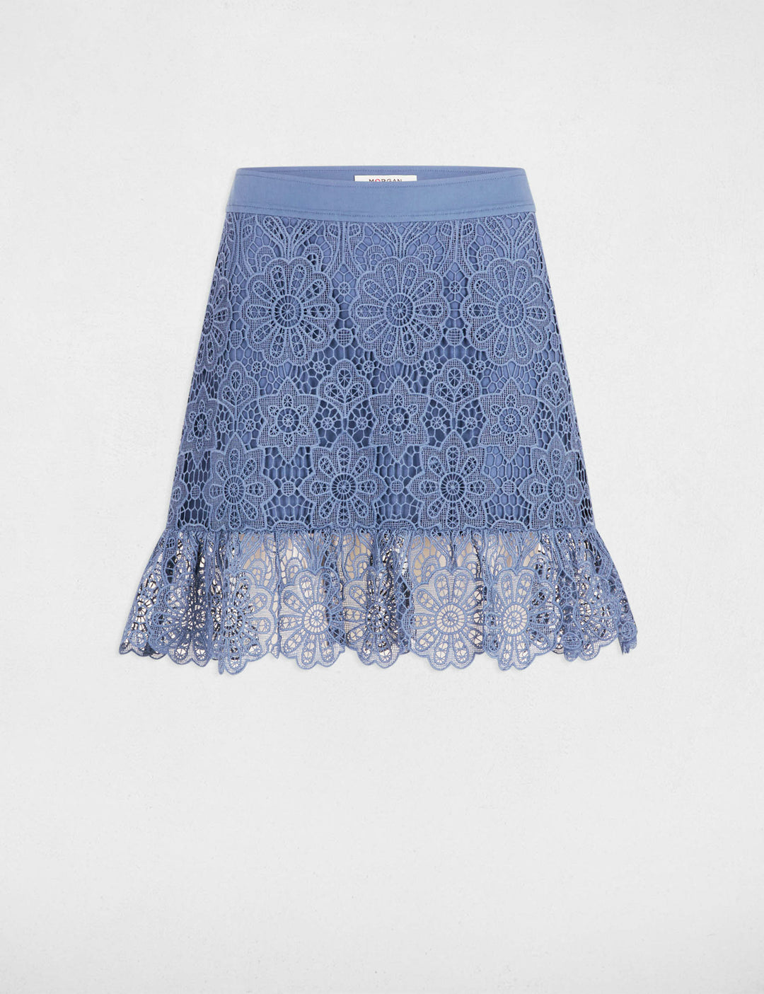 Jupe courte dentelle volants