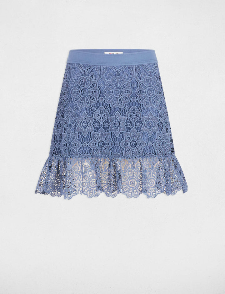 Jupe courte dentelle volants