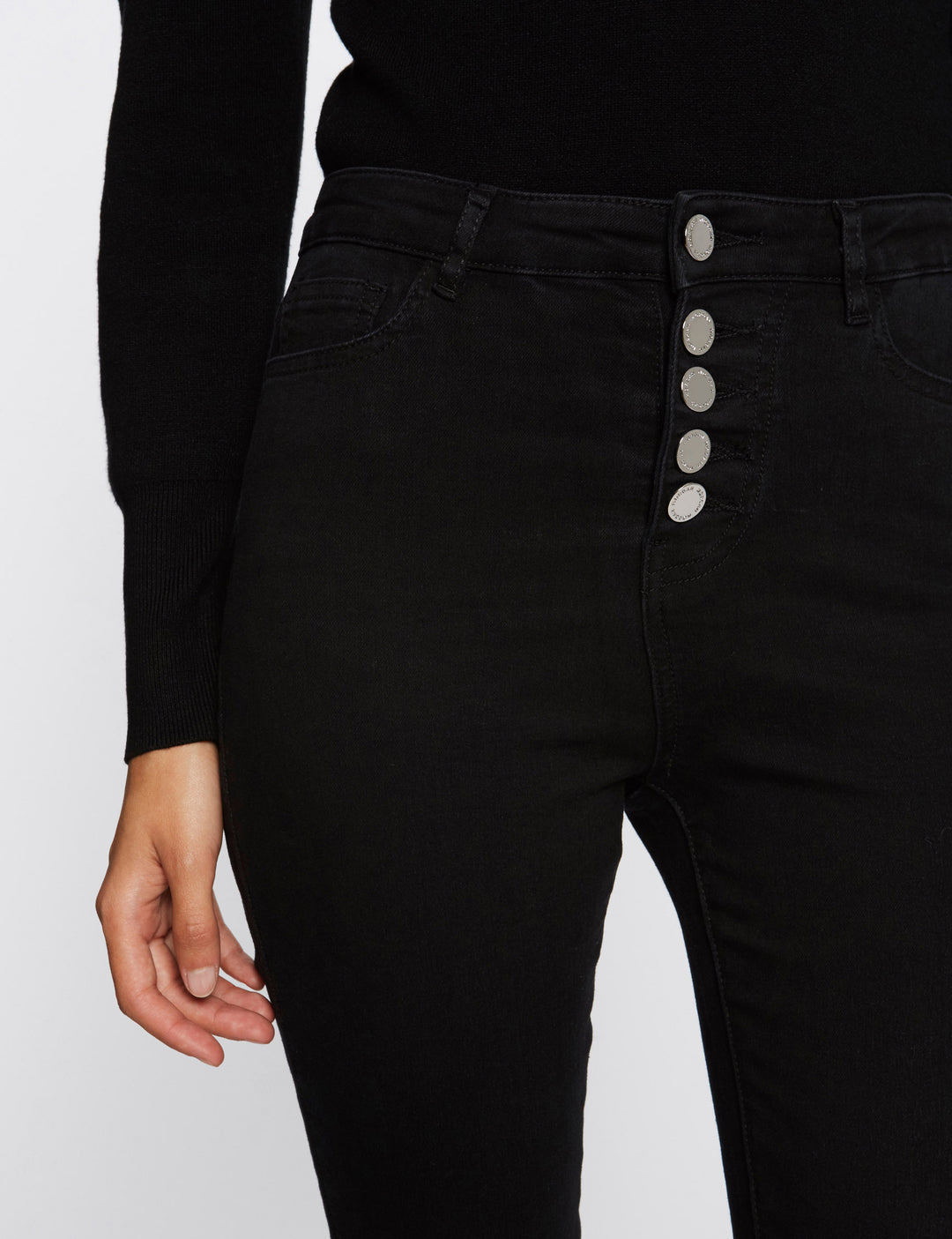 Jeans skinny taille standard boutonné