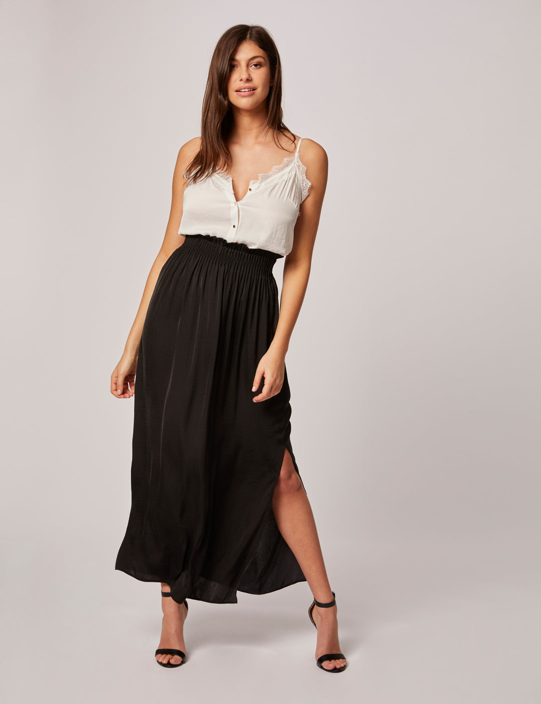 Jupe longue fluide taille élastiquée