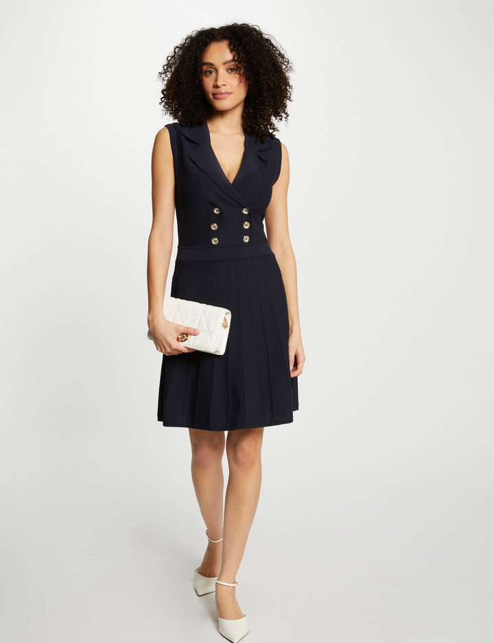 Robe tricot trapèze à  boutons
