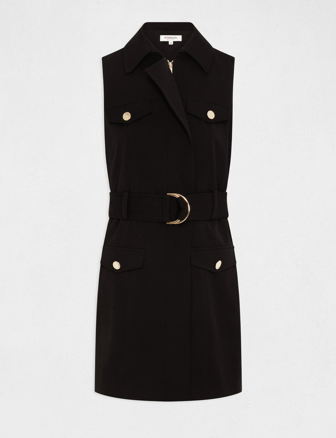 Robe cintrée zippée ceinturée