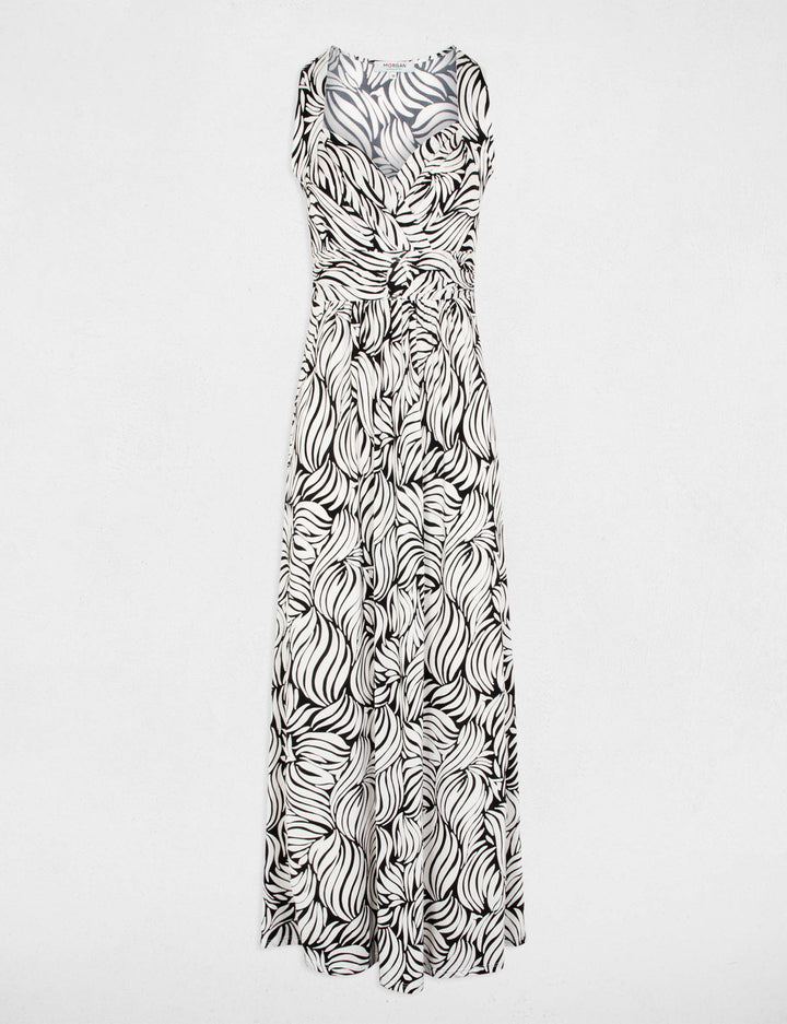 Robe longue droite imprimée