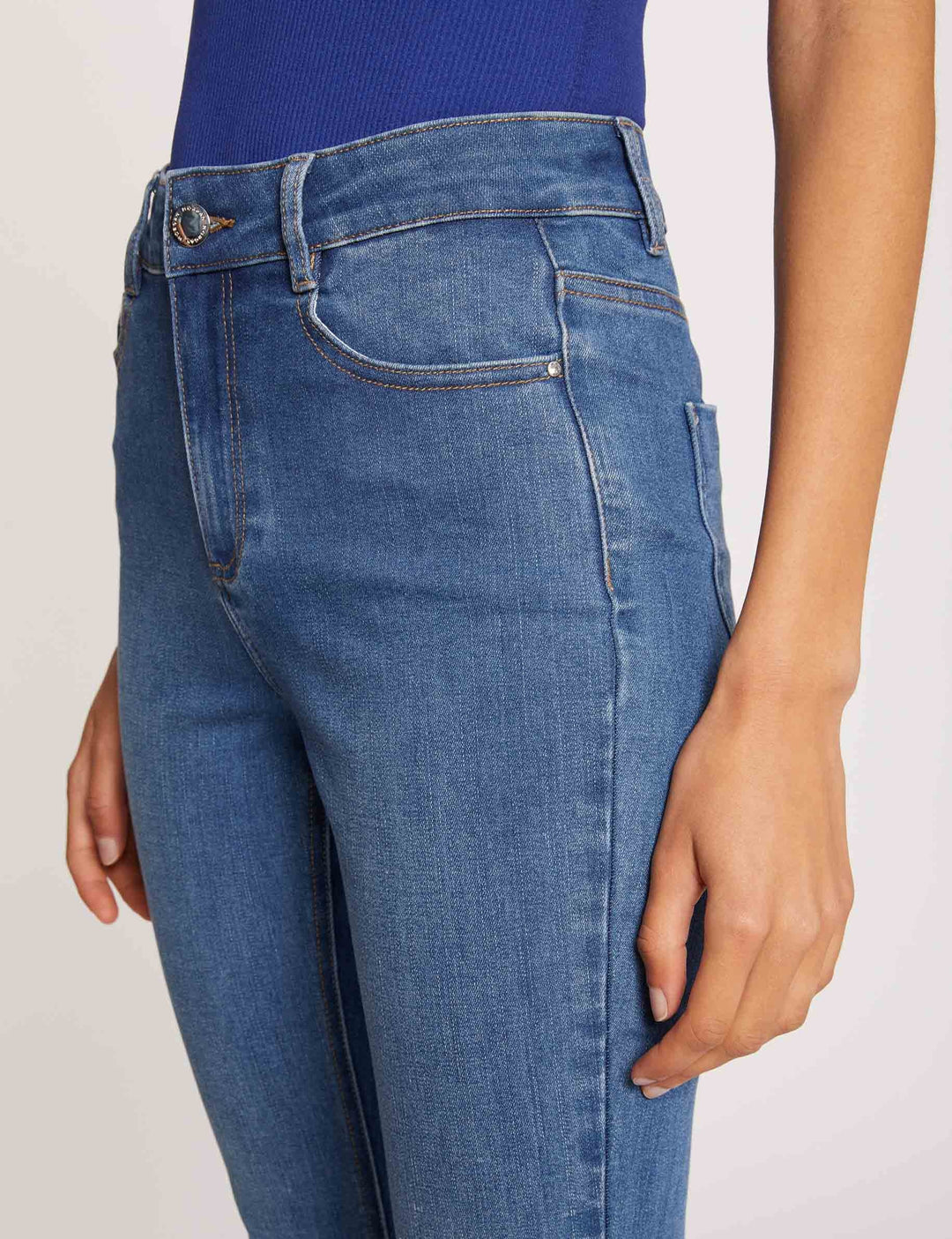 Jeans slim taille haute 7/8ème