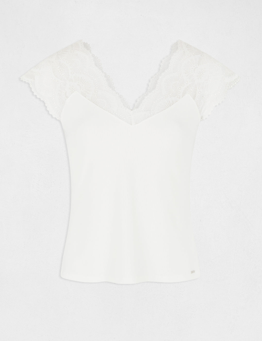T-shirt manches courtes à  dentelle