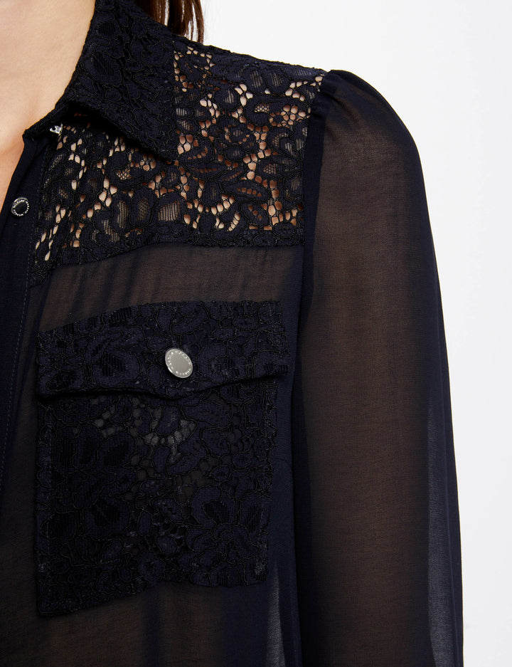 Chemise manches longues à  dentelle