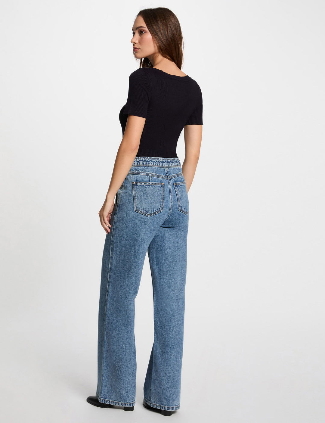 Jeans bootcut taille haute
