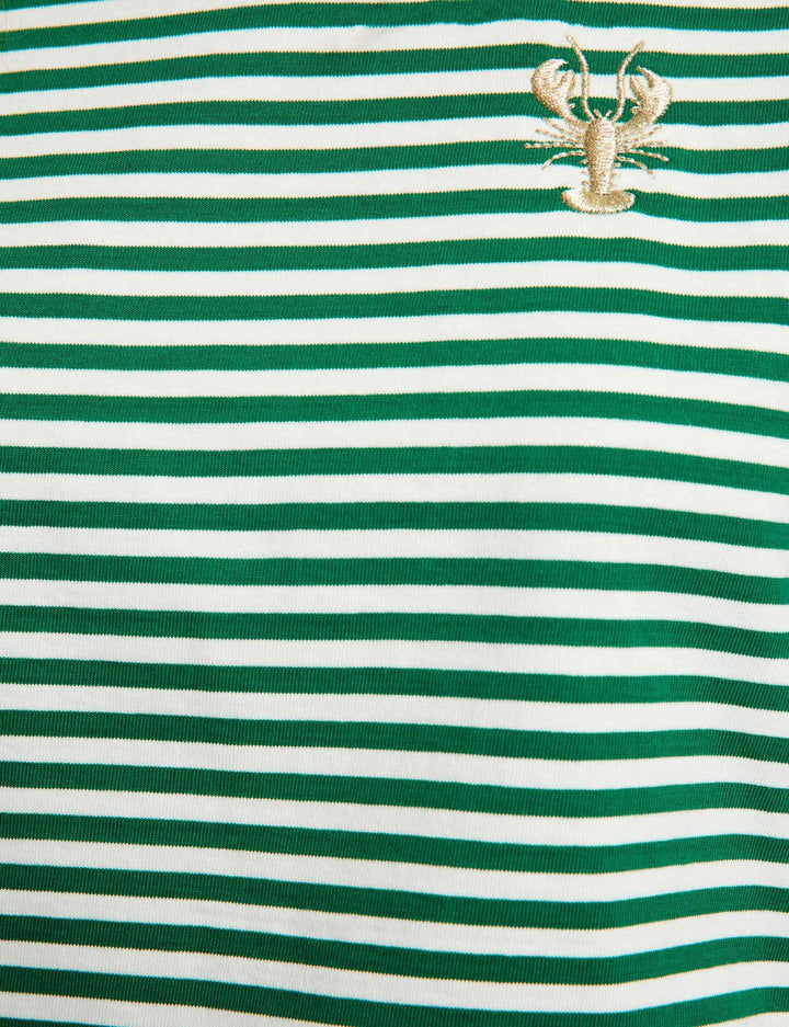 T-shirt rayé brodé