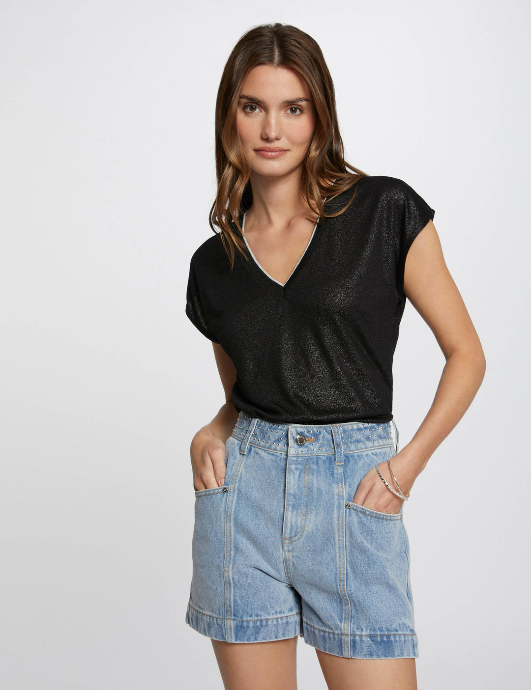 Short en jean taille haute