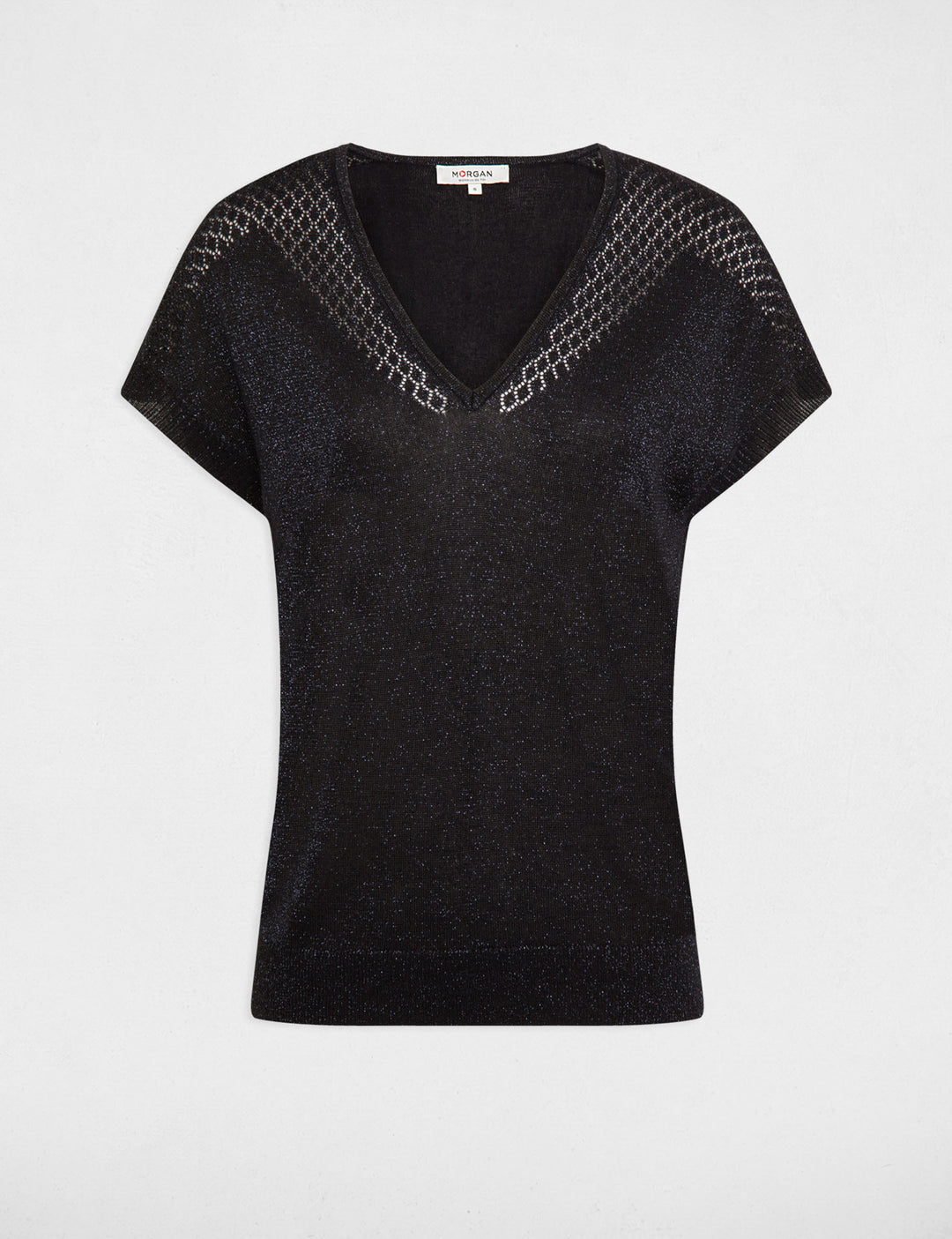 Pull col en V manches courtes