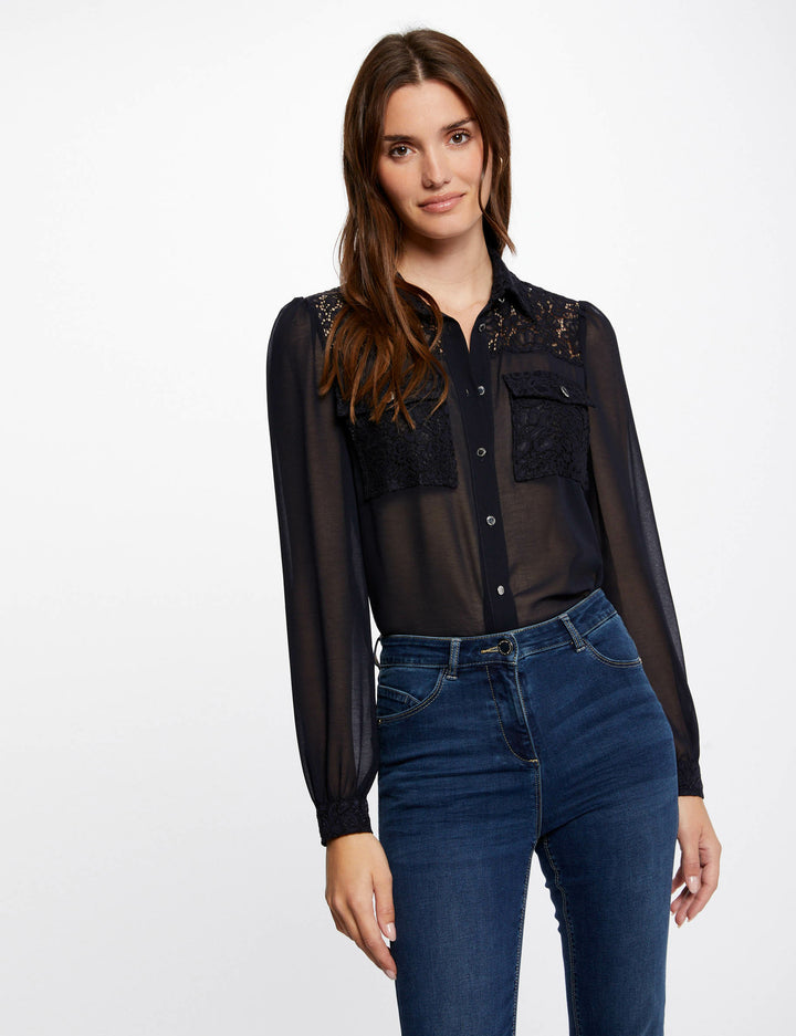 Chemise manches longues à  dentelle