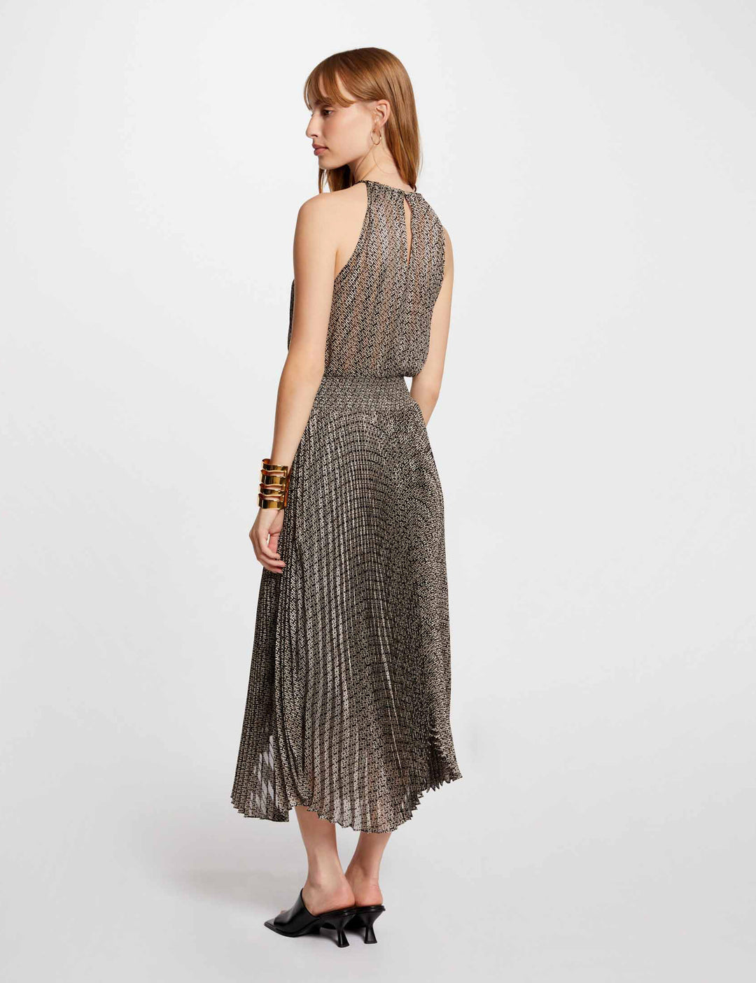 Robe longue cintrée imprimée
