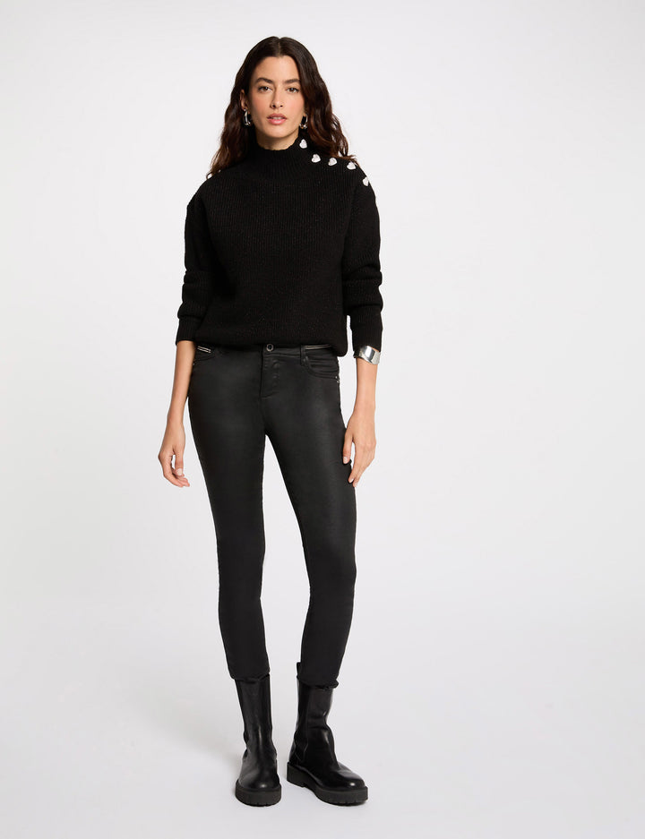 Pantalon slim enduit