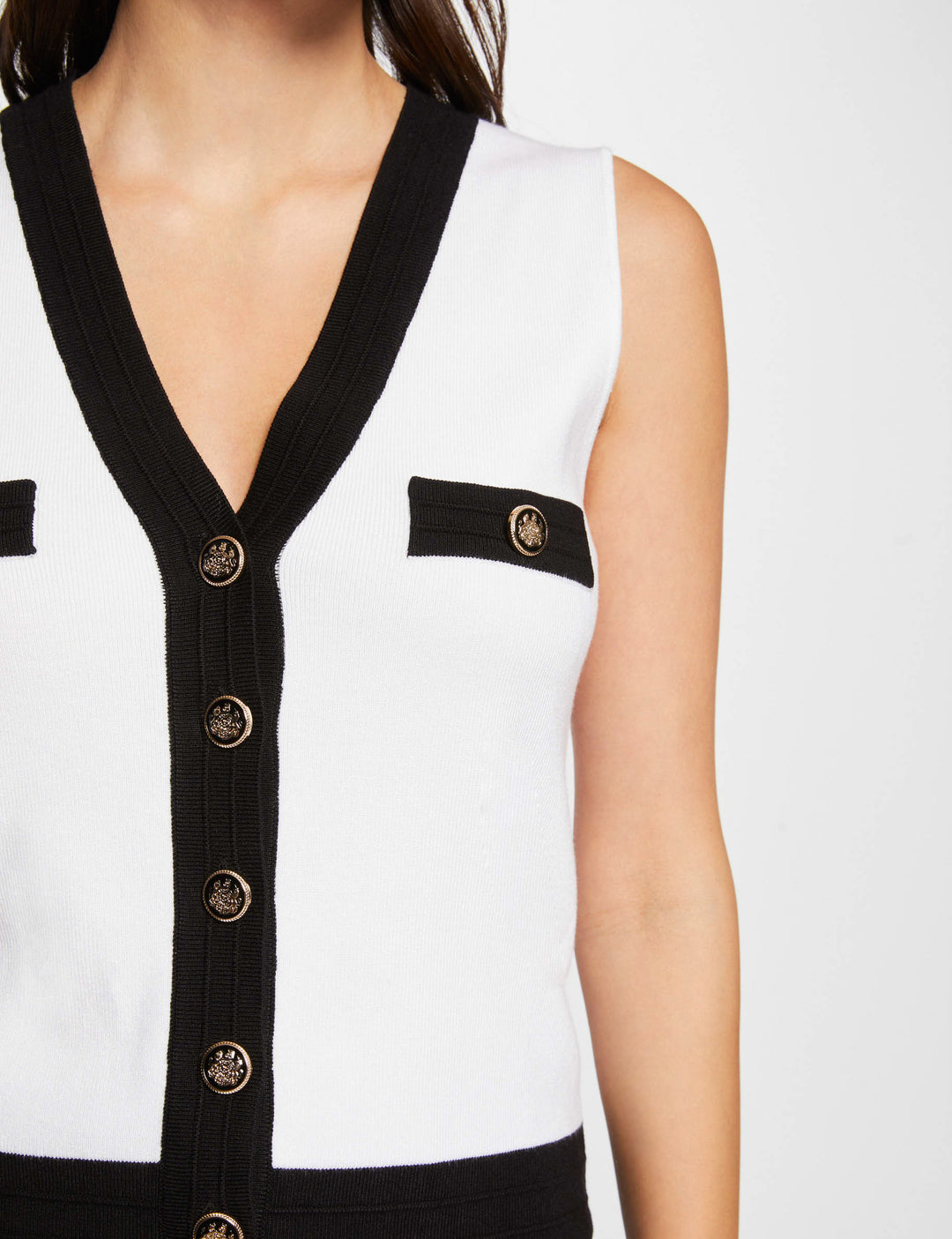 Gilet sans manches col en V