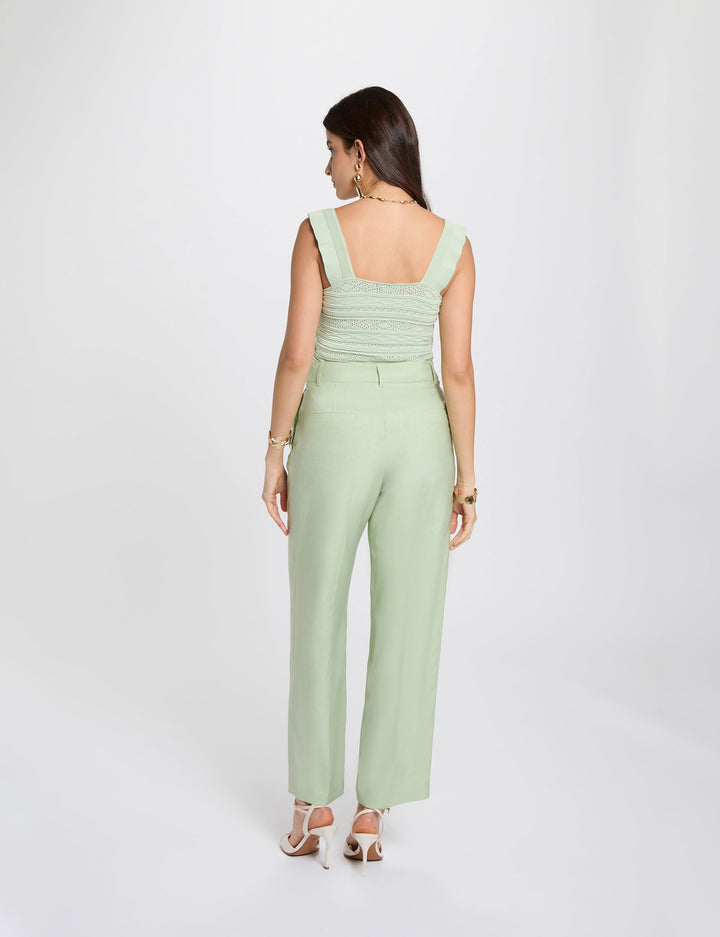 Pantalon carotte taille haute