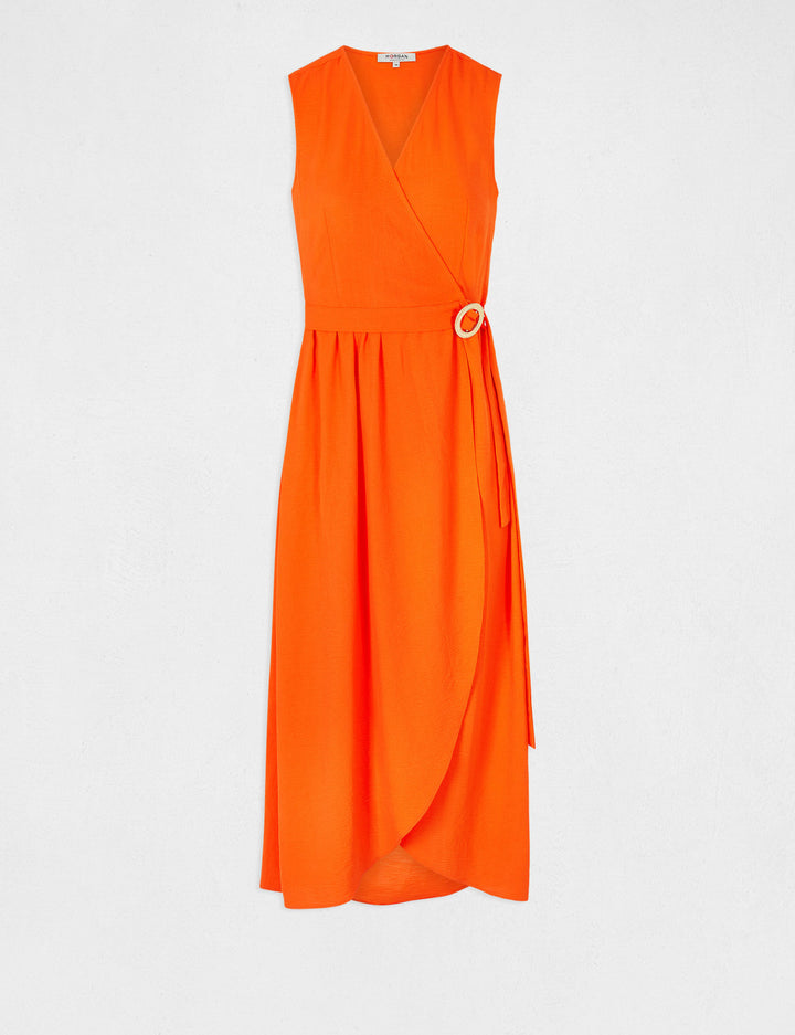 Robe longue portefeuille sans manches