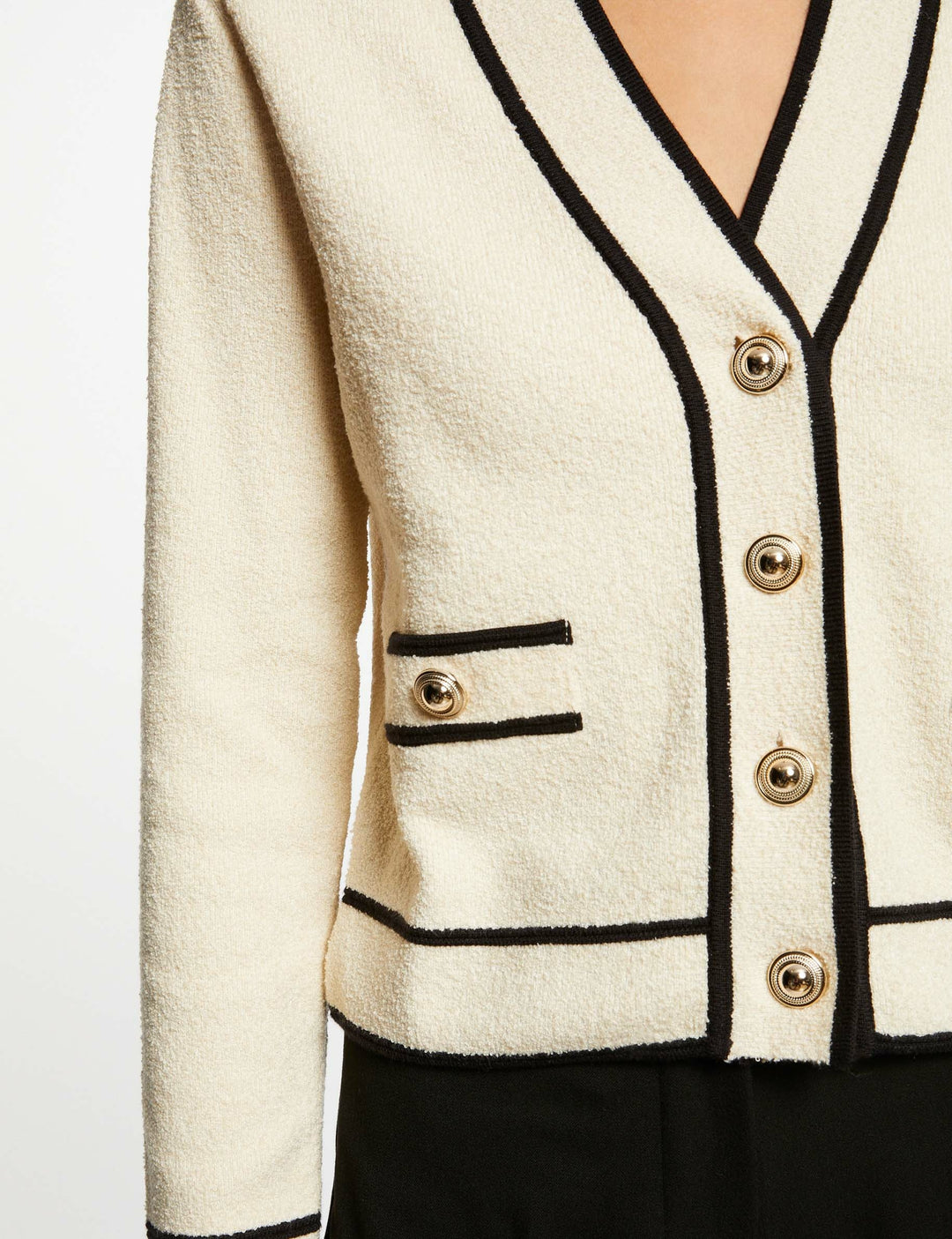Gilet boutonné à  bandes contrastantes