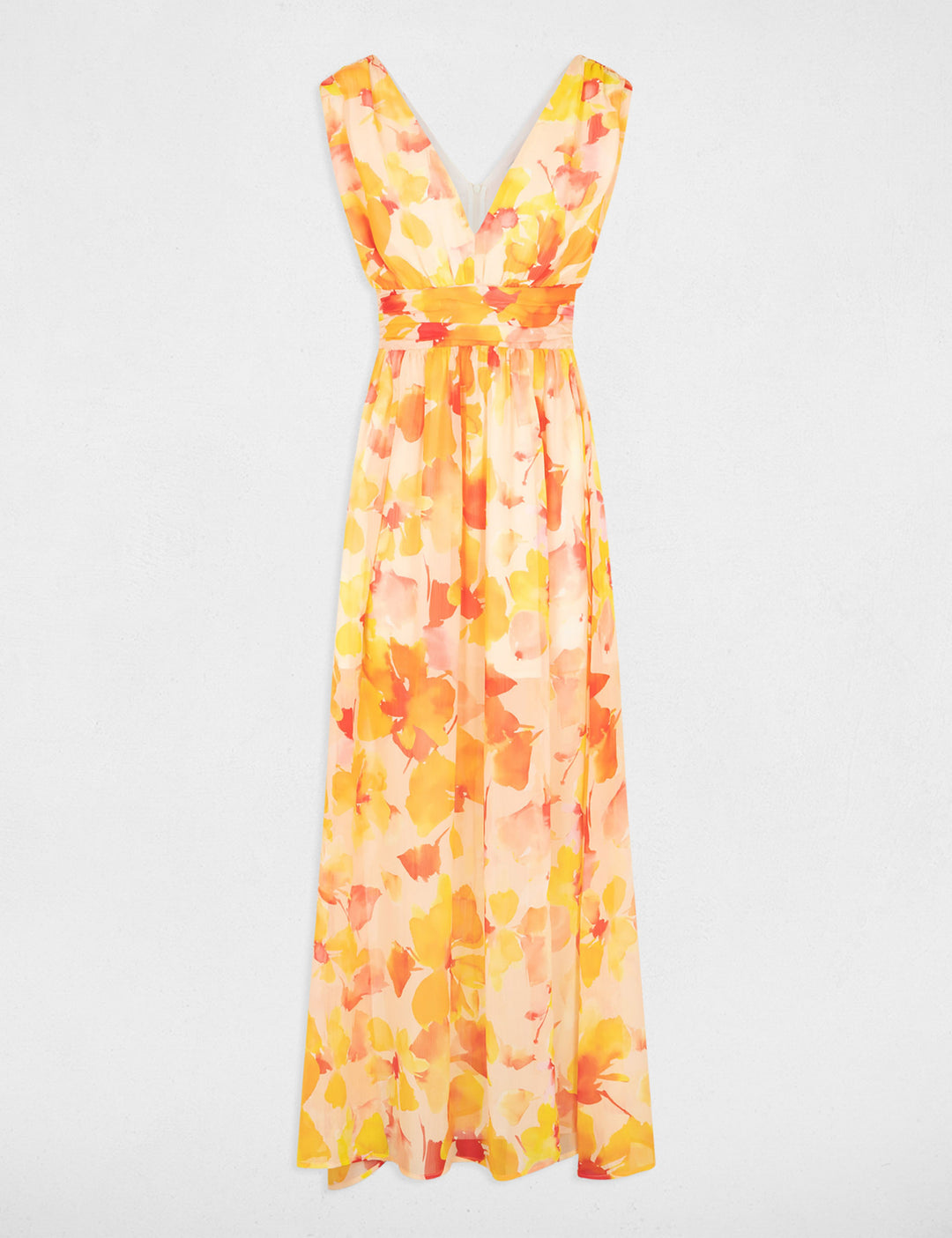 Robe longue droite imprimée