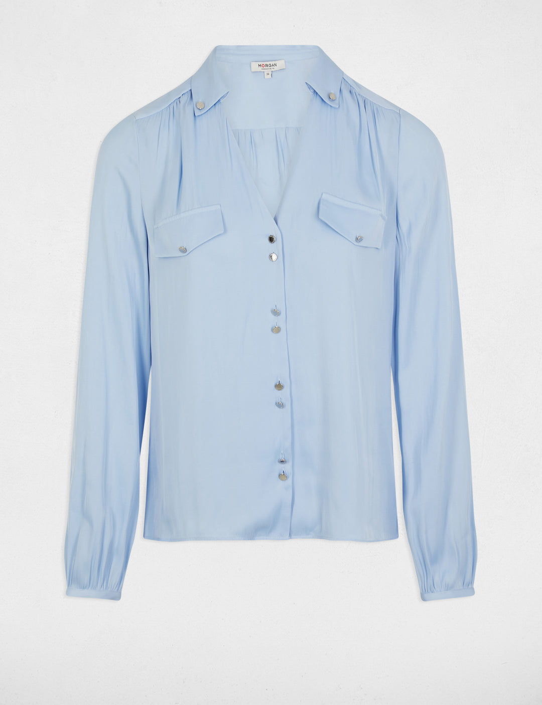 Chemise manches longues satin