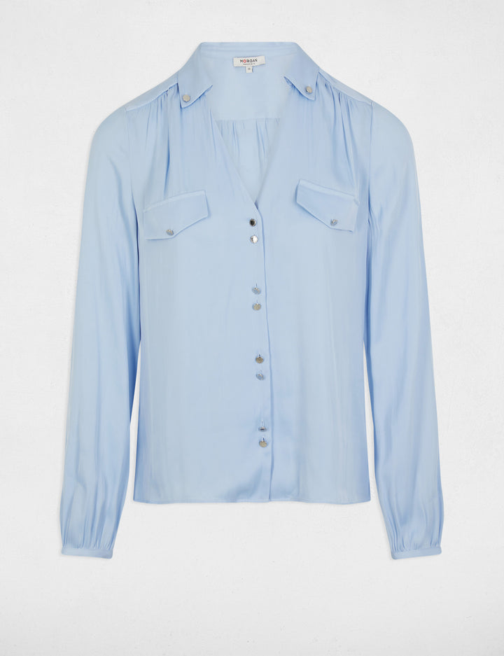 Chemise manches longues satin