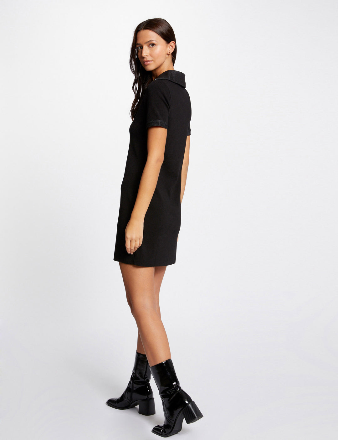 Robe pull droite détails en jean