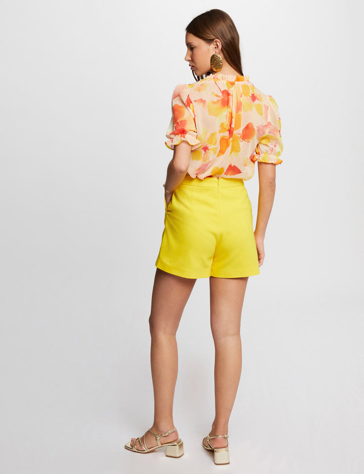 Blouse col en V imprimée