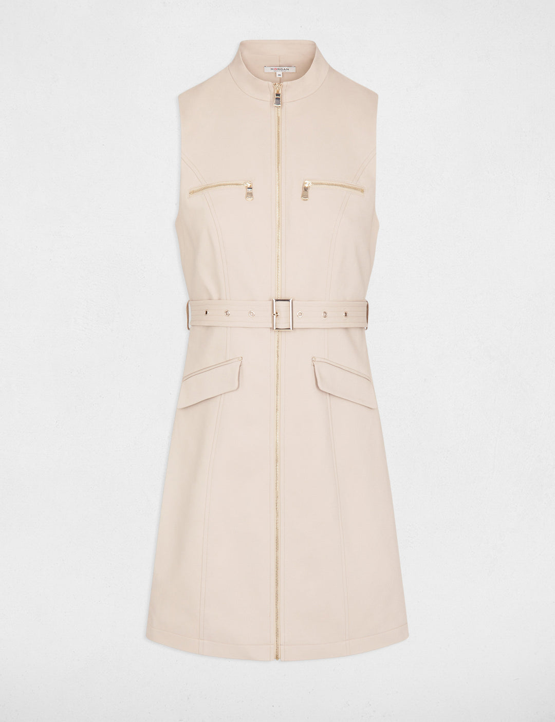 Robe courte ajustée zippée