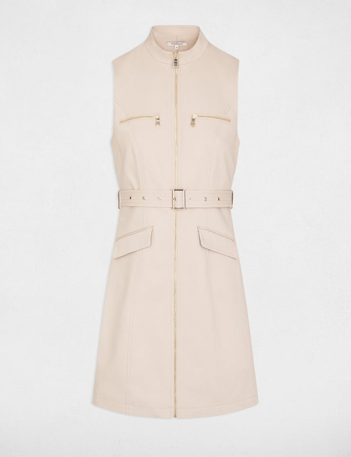 Robe courte ajustée zippée