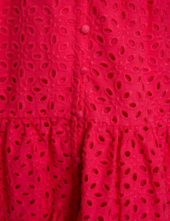 Robe courte trapèze brodée
