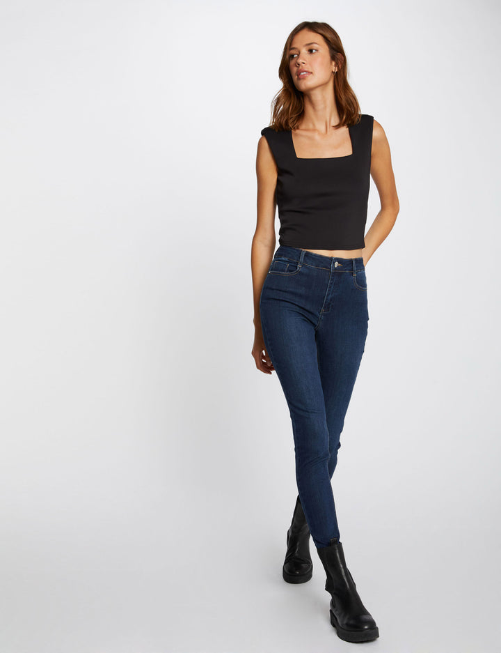 Jeans slim taille haute 7/8ème
