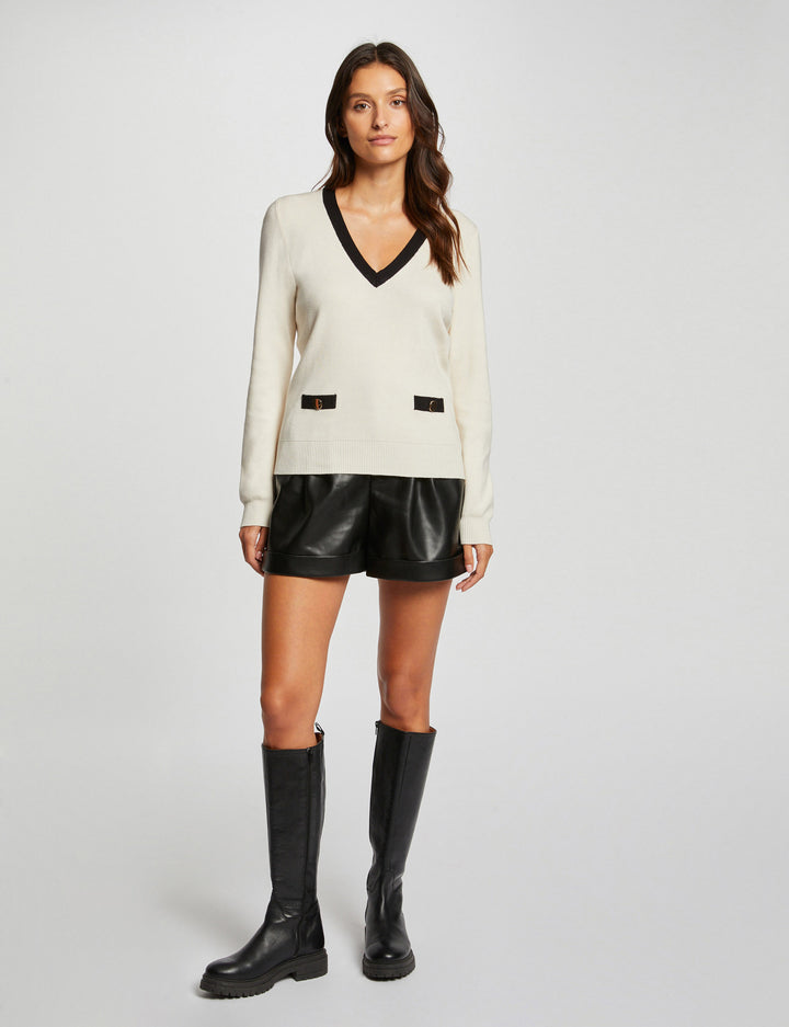 Pull manches longues col en V