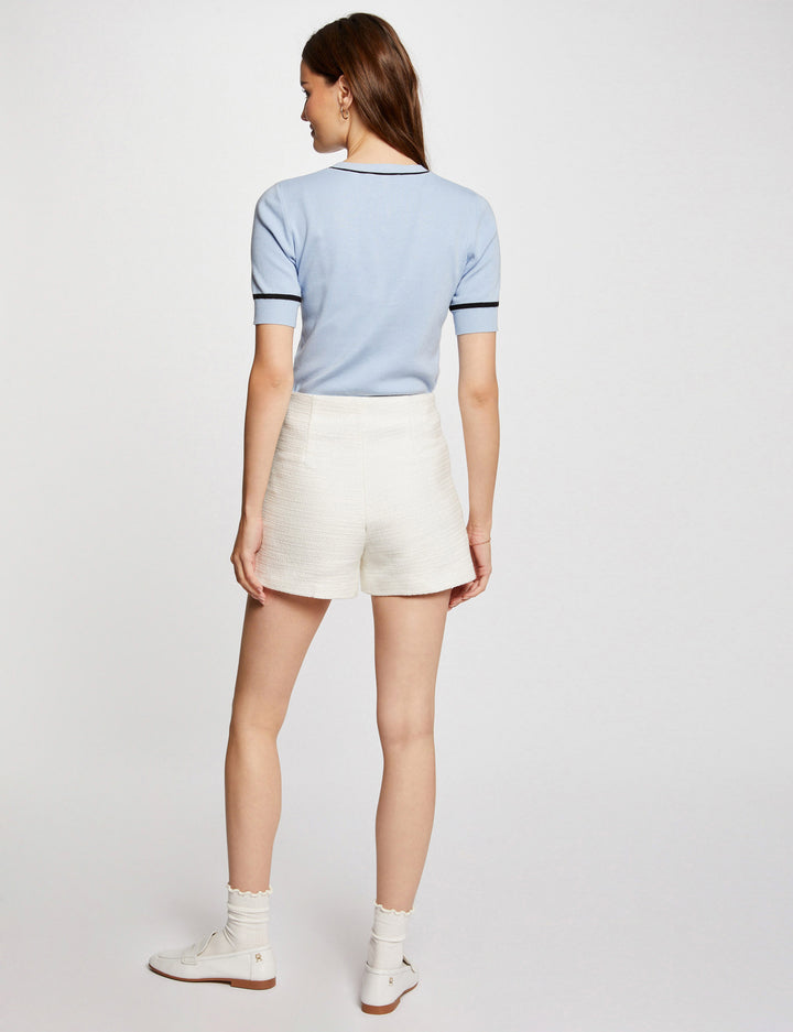 Short taille haute tweed