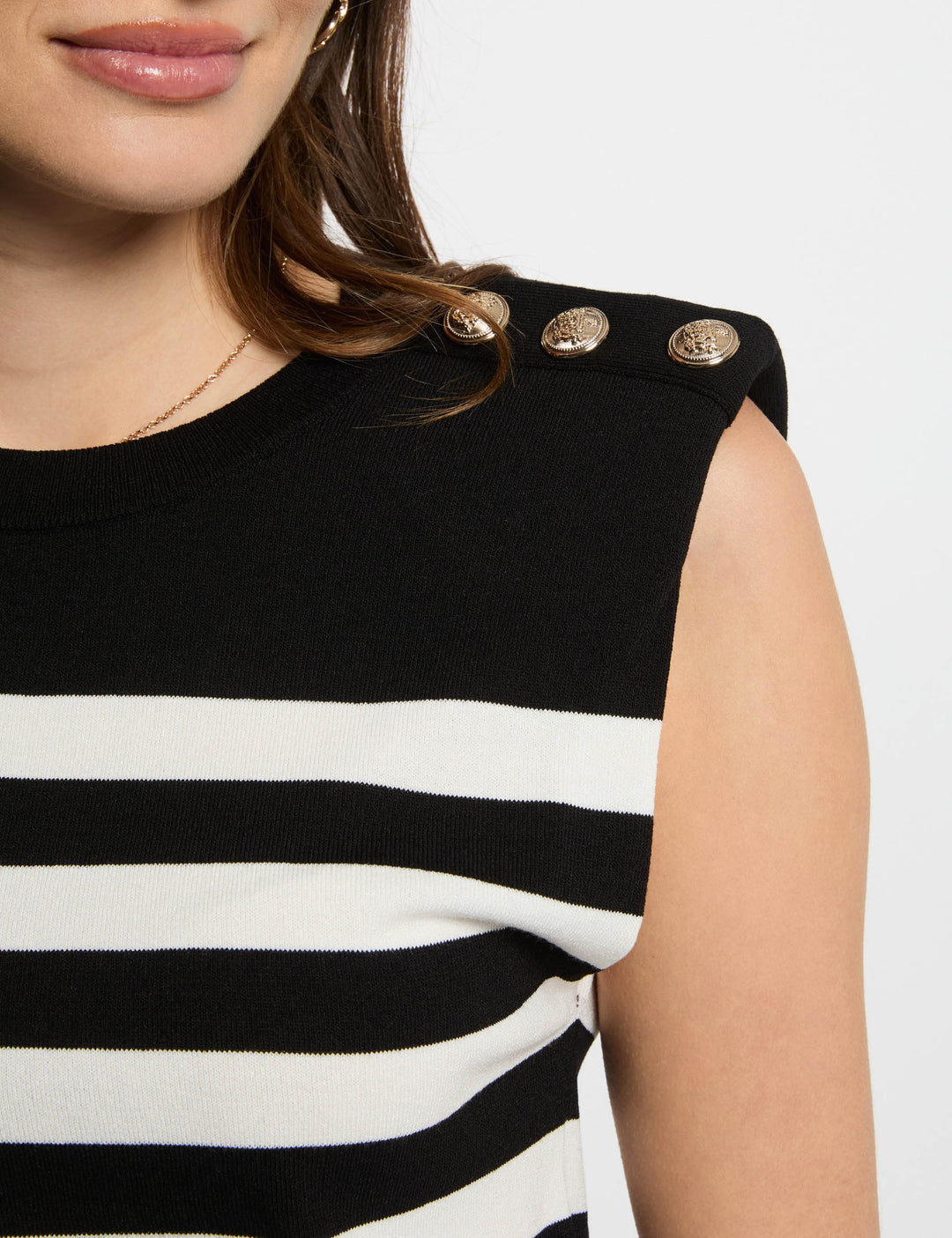 Pull sans manches rayé