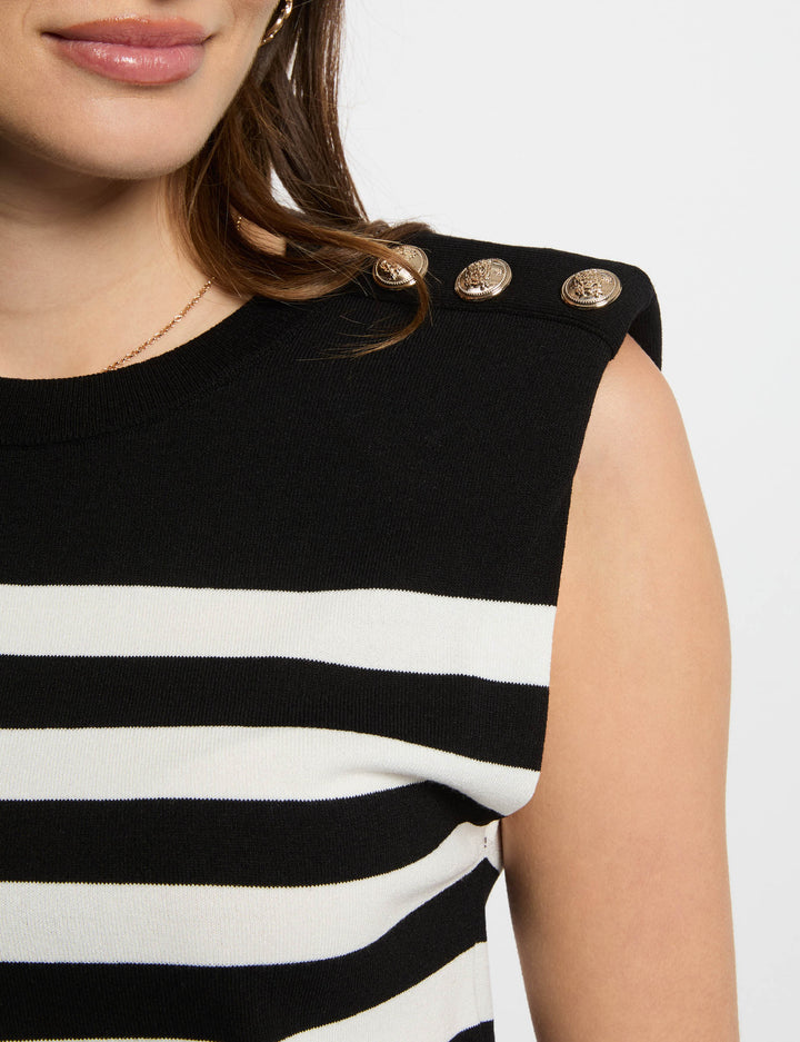 Pull sans manches rayé