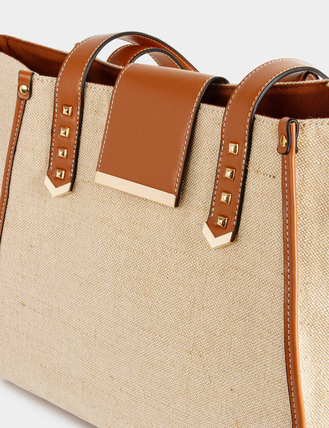 Sac cabas trapèze effet tressé