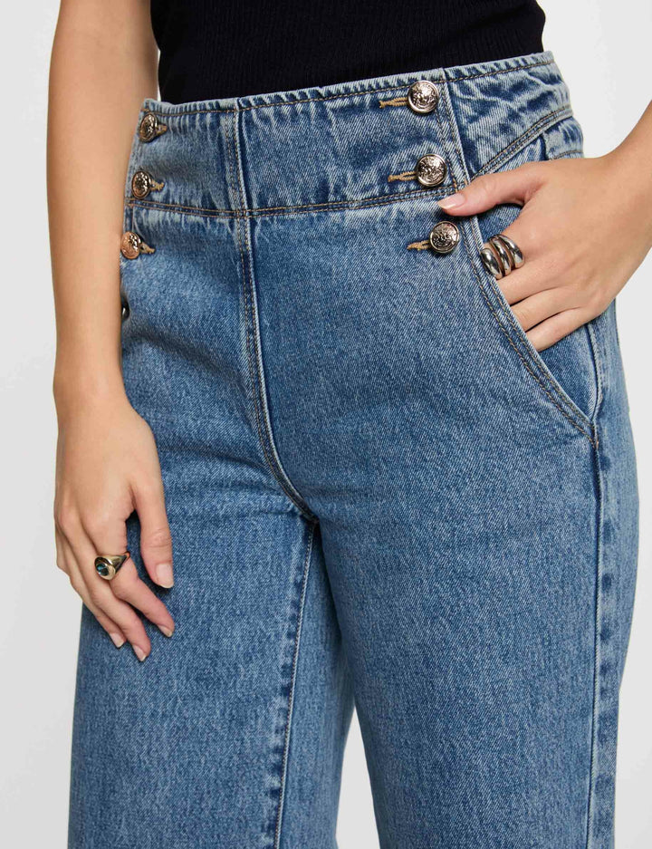 Jeans bootcut taille haute