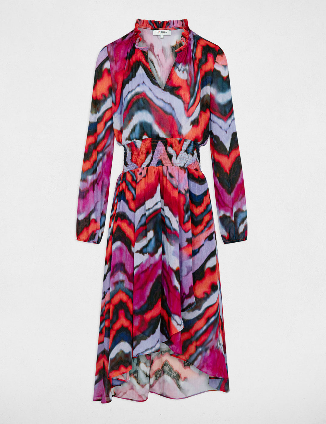 Robe longue cintrée imprimée